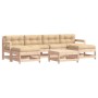 7-piece garden furniture set and solid wood cushions by vidaXL, Garden sets - Ref: Foro24-3185934, Price: 477,64 €, Discount: %