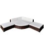 Set muebles de jardín 6 piezas y cojines ratán sintético marrón