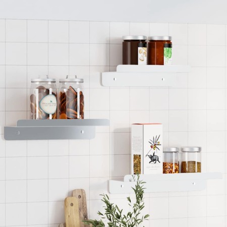 Estantes de pared 3 uds acero inoxidable plateado