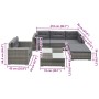 Juego de muebles de jardín 6 pzs y cojines ratán sintético gris