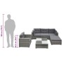 Juego de muebles de jardín 6 pzs y cojines ratán sintético gris