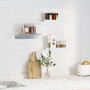 Estantes de pared 3 uds acero inoxidable plateado