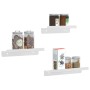 Estantes de pared 3 uds acero inoxidable plateado