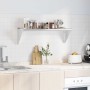 Estante de pared de acero inoxidable plateado 100x30x31 cm