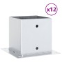 Bases para postes cuadradas 12 uds. Plata 141x141 mm en Postes de cerca | Comprar online en Foro24