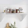 Estante de pared de acero inoxidable plateado 75x45x31 cm