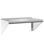 Estante de pared de acero inoxidable plateado 75x45x31 cm