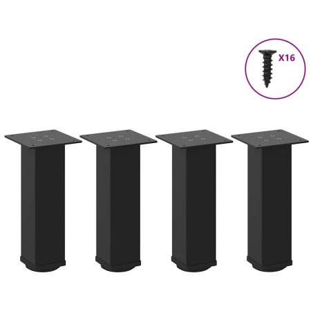Patas para mesa de centro (4 unidades), color negro, 30-32 cm