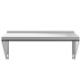 Estante de pared de acero inoxidable plateado 75x45x31 cm