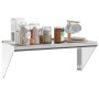 Estante de pared de acero inoxidable plateado 75x30x31 cm