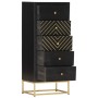 Cajonera de madera maciza de mango negro y dorado 45x30x105 cm de vidaXL, Taquillas y armarios de almacenamiento - Ref: Foro2...
