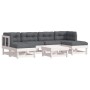 Gartenmöbel-Set 7-teilig und Kissen aus massivem Holz weiß von vidaXL, Gartensets - Ref: Foro24-3185921, Preis: 585,82 €, Rab...