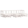 Gartenmöbel-Set 7-teilig und Kissen aus massivem Holz weiß von vidaXL, Gartensets - Ref: Foro24-3185921, Preis: 585,82 €, Rab...
