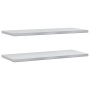 Estantes de pared 2 uds acero inoxidable plateado 100x40x3 cm