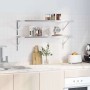 Estantes de pared 2 uds acero inoxidable plateado 100x40x3 cm