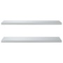 Estantes de pared 2 uds acero inoxidable plateado 100x40x3 cm