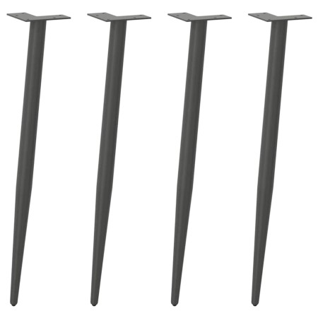 Patas de consola forma cónica 4 unidades antracita 72-73 cm