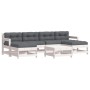 7-piece garden furniture set with solid white wood and cushions by vidaXL, Garden sets - Ref: Foro24-3185935, Price: 563,18 €...