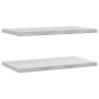 Estantes de pared 2 uds acero inoxidable plateado 75x40x3 cm