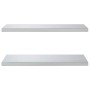 Estantes de pared 2 uds acero inoxidable plateado 75x40x3 cm