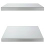 Estantes de pared 2 uds acero inoxidable plateado 75x40x3 cm