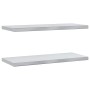 Estantes de pared 2 uds acero inoxidable plateado 75x30x3 cm