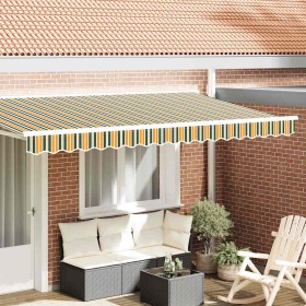 Valance de toldo Verde y amarillo 3.8 x 0.2 m Lona Valance de toldo Verde y amarillo 3.8 x 0.2 m Lona