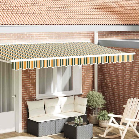 Valance de toldo Verde y amarillo 3.8 x 0.2 m Lona