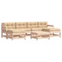 7-teiliges Gartenmöbel-Set und Massivholzkissen von vidaXL, Gartensets - Ref: Foro24-3185941, Preis: 509,86 €, Rabatt: %