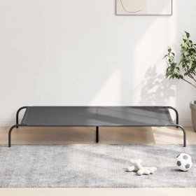 Cama elevada para perros gris 150x90x20 cm textilene y acero
