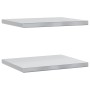 Estantes de pared 2 uds acero inoxidable plateado 50x40x3 cm