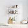 Estantes de pared 2 uds acero inoxidable plateado 50x40x3 cm