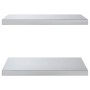 Estantes de pared 2 uds acero inoxidable plateado 50x40x3 cm