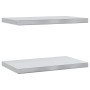 Estantes de pared 2 uds acero inoxidable plateado 50x30x3 cm
