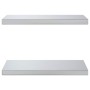 Estantes de pared 2 uds acero inoxidable plateado 50x30x3 cm