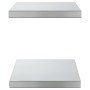 Estantes de pared 2 uds acero inoxidable plateado 50x30x3 cm