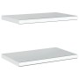 Estantes de pared 2 uds acero inoxidable plateado 50x30x3 cm