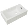 Lavabo con agujero grifo rectangular cerámica 46x25,5x12 blanco
