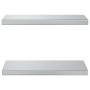 Estantes de pared 2 uds acero inoxidable plateado 50x23,5x3 cm