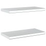 Estantes de pared 2 uds acero inoxidable plateado 50x23,5x3 cm