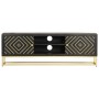 Mueble de TV madera maciza de mango negro y dorado 120x30x40 cm de vidaXL, Muebles TV - Ref: Foro24-286514, Precio: 280,08 €,...