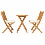 Juego Bistro de Jardín 3 pcs Marrón madera maciza de acacia