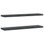 Estantes de pared 2 uds acero inoxidable negro 100x23,5x3 cm