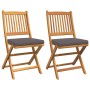 Silla Plegable con cojín 2 pcs Gris 49 x 57.5 x 92cm