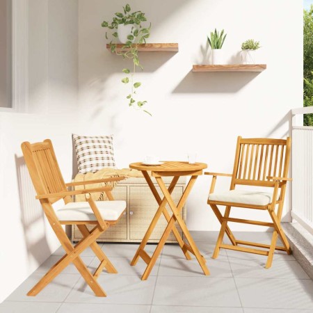 Silla Plegable con cojín 2 pcs Blanco 49 x 57.5 x 92cm