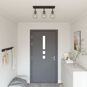 Foco de techo Negro 54 x 13 x 26 cm Vidrio y metal