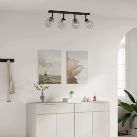 Foco de techo Negro 70 x 13 x 26 cm Vidrio y metal