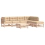 7-teiliges Gartenmöbel-Set und Massivholzkissen von vidaXL, Gartensets - Ref: Foro24-3185955, Preis: 515,86 €, Rabatt: %