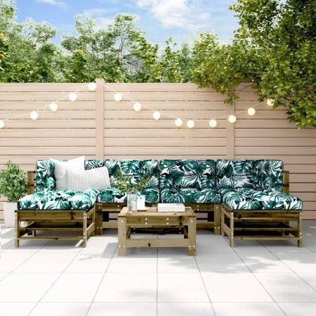 Gartenmöbel-Set 7-teilig und Kissen aus imprägnierter Kiefer\n von vidaXL, Gartensets - Ref: Foro24-3185954, Preis: 599,30 €,...