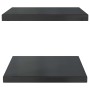 Estantes de pared 2 uds acero inoxidable negro 50x40x3 cm